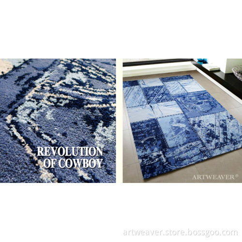 Hand Polyester Hooked Space Dyed Carpet